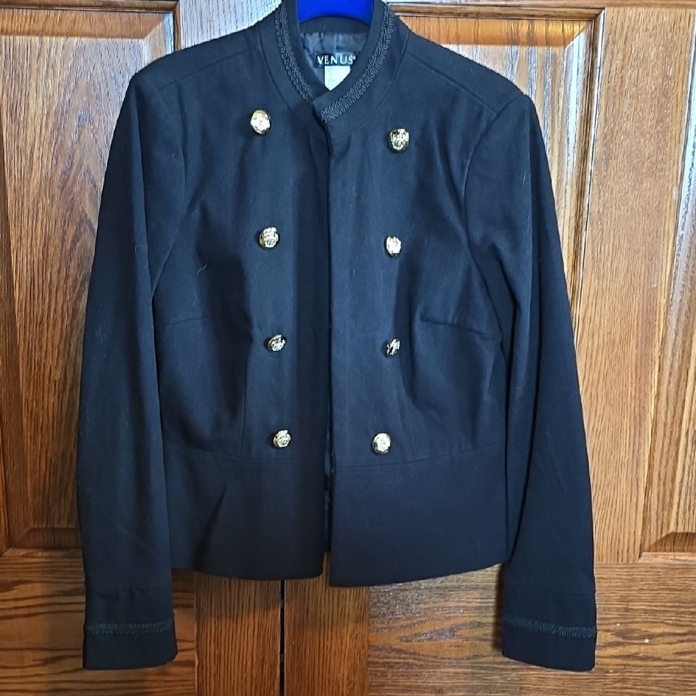 VENUS Black Jacket with Gold Accents